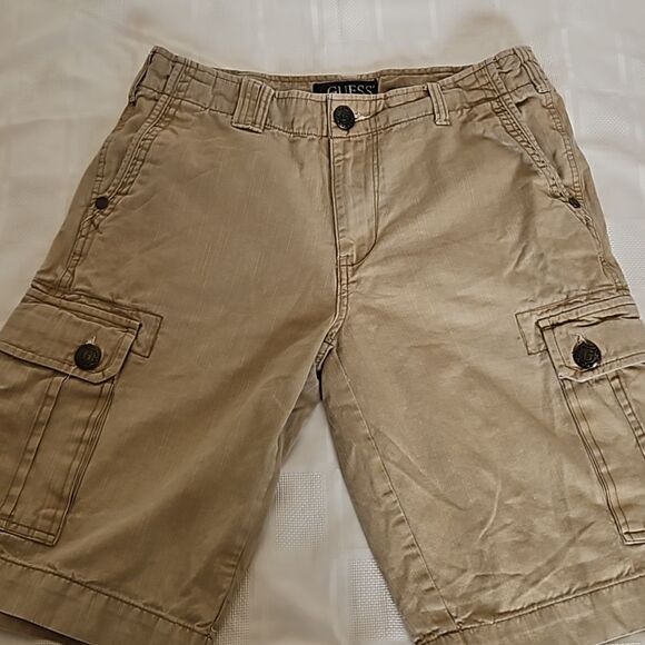 Guess Men's Cargo Khaki Cotton Shorts Size 31 - Picture 16 of 16